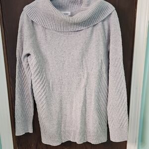 Calvin Klein Light Gray Cowl Neck Sweater